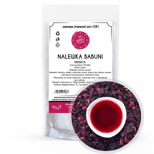 Herbata Nalewka Babuni Hibiskus - 100g Kwiat Hibiskusa Mieszanka Smakowa