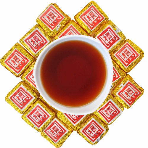 Herbata Czerwona prasowana PU ERH TUOCHA GOLD kwadratowa 500g puerh