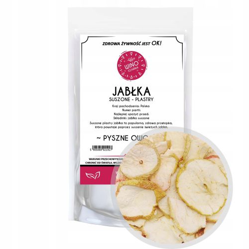 Jabłka suszone plastry 250g krojone chipsy jabłkowe Polska Produkcja