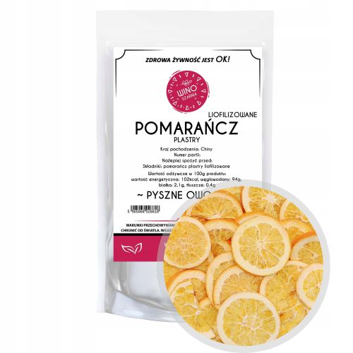 Pomarańcze Pomarańcz Plastry Liofilizowane - 100g Dekoracja Świąteczna